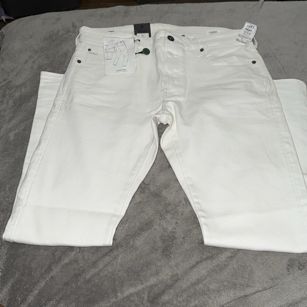 G-Star Men's White Jeans slim fit size (36/32) - Picture 8 of 10